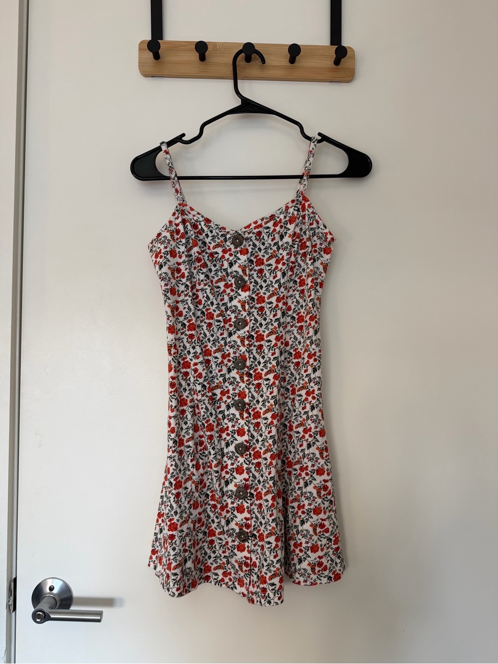 Orange Floral Button-Front Sundress